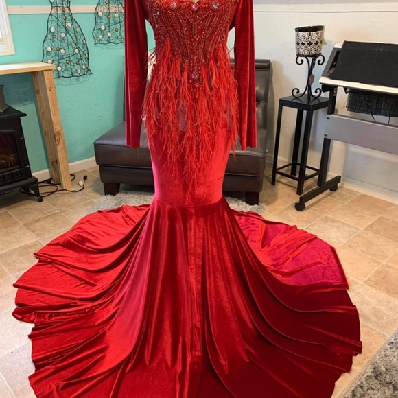 Elegant Red Evening Gown